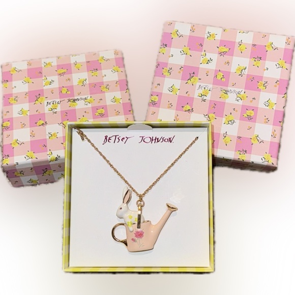 Betsey Johnson Jewelry - Betsey Johnson Bunny in Watering Can Necklace